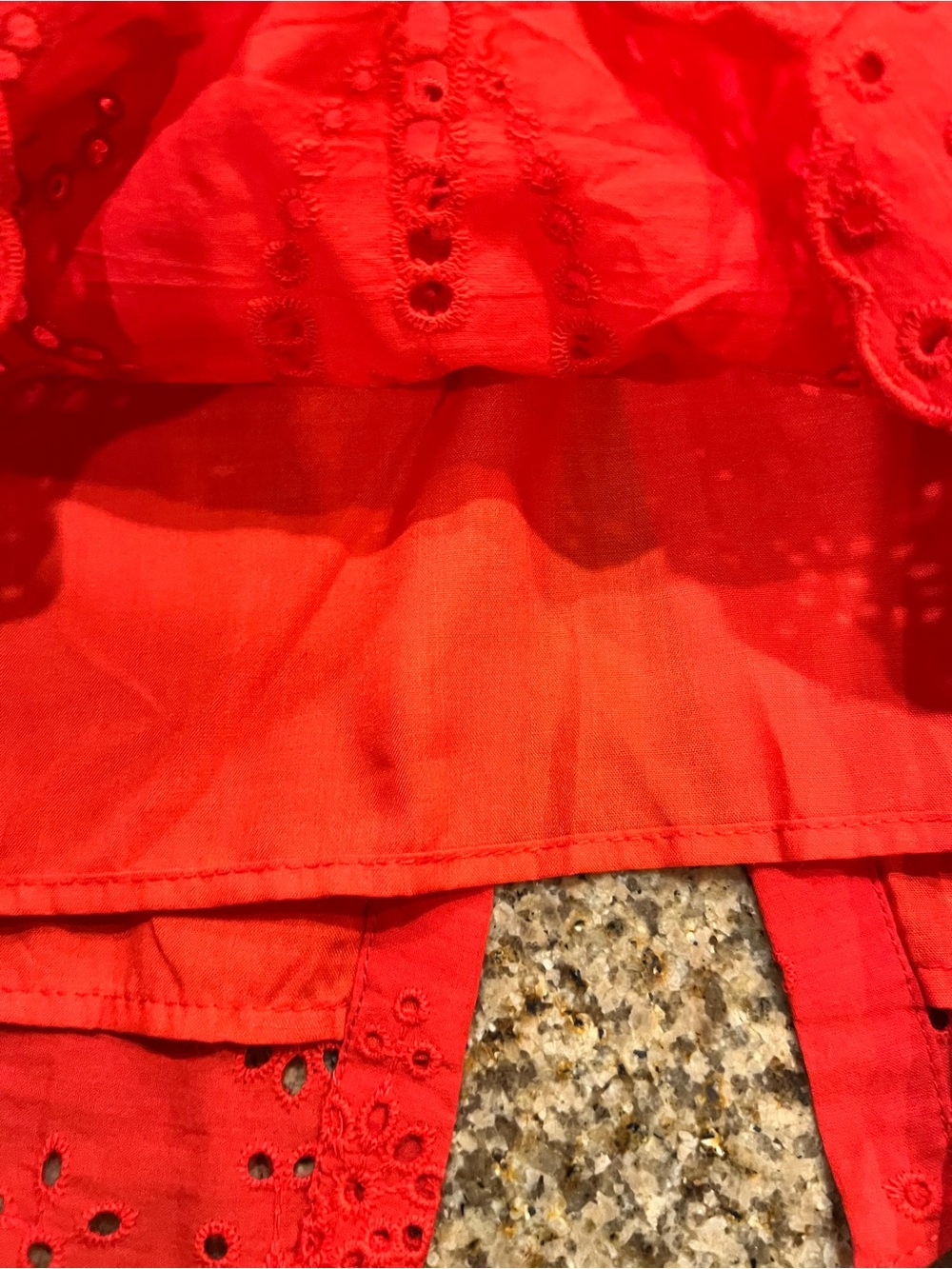 Commense Cotton Eyelet Embroidery Top Midi Skirt Set Red Size M NWT 2 Piece - Picture 12 of 15